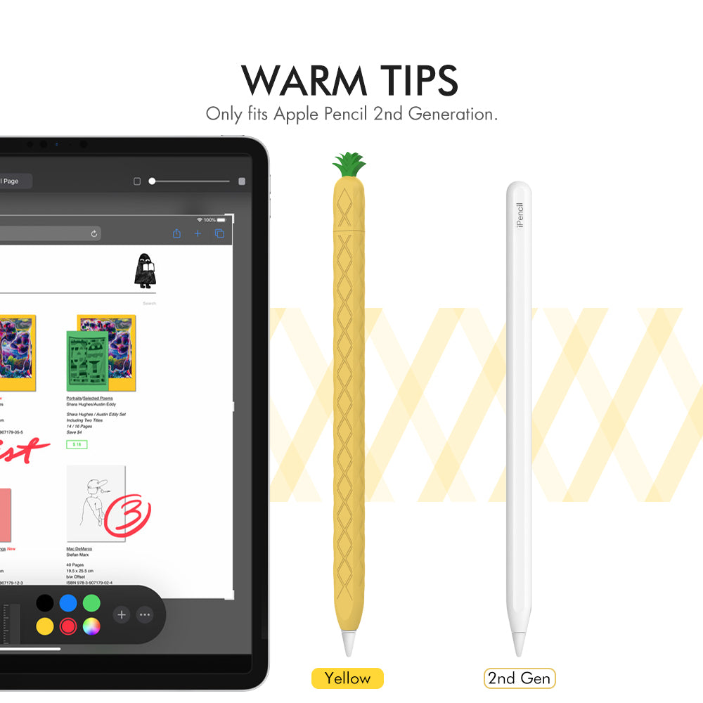 AHASTYLE PT106-2 for Apple Pencil (2nd Generation) Stylus Pen Silicone Skin Case Pineapple Style Protective Cover AHASTYLE PT106-2 for Apple Pencil (2nd Generation) Stylus Pen Silicone Skin Case Pineapple Style Protective Cover